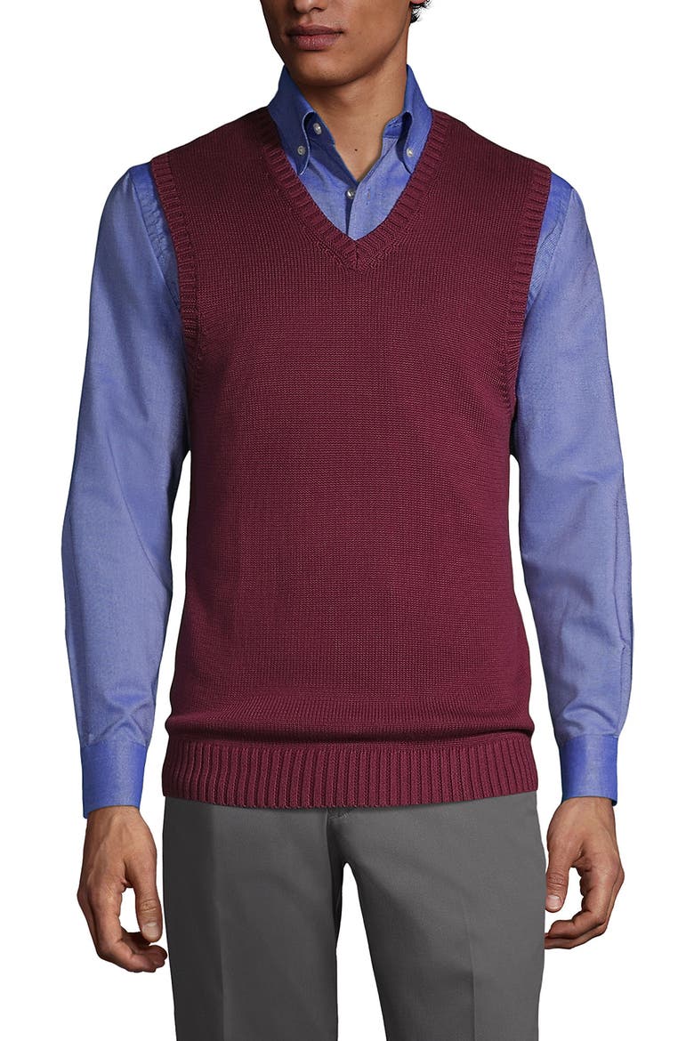 School Uniform  Cotton Modal Sweater Vest, Main, color, Burgundy