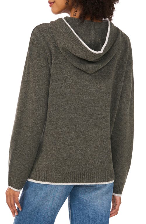 VINCE CAMUTO VINCE CAMUTO CONTRAST TRIM SWEATER HOODIE