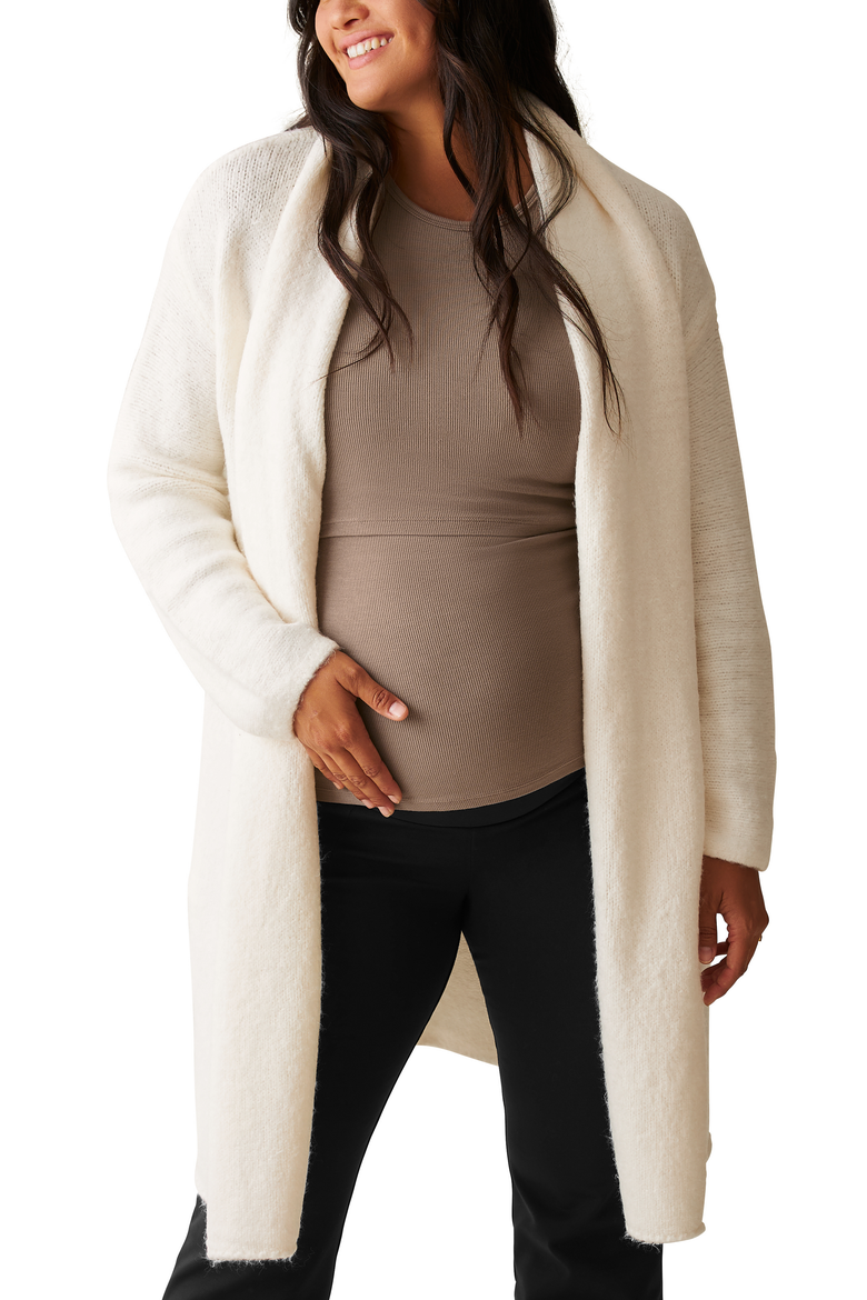 Chloe Cardigan Sweater, Alternate, color, Ecru