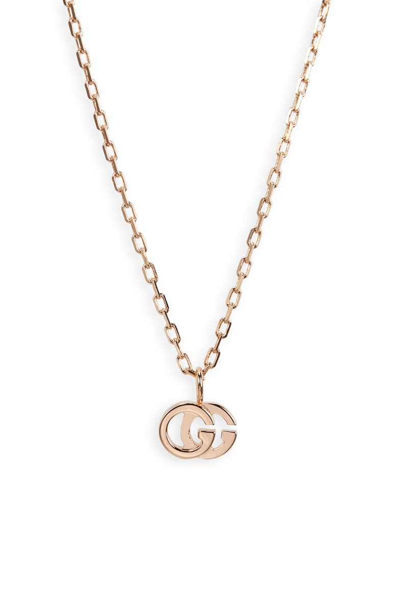 GG Running Pendant Necklace, Main, color, 18KP