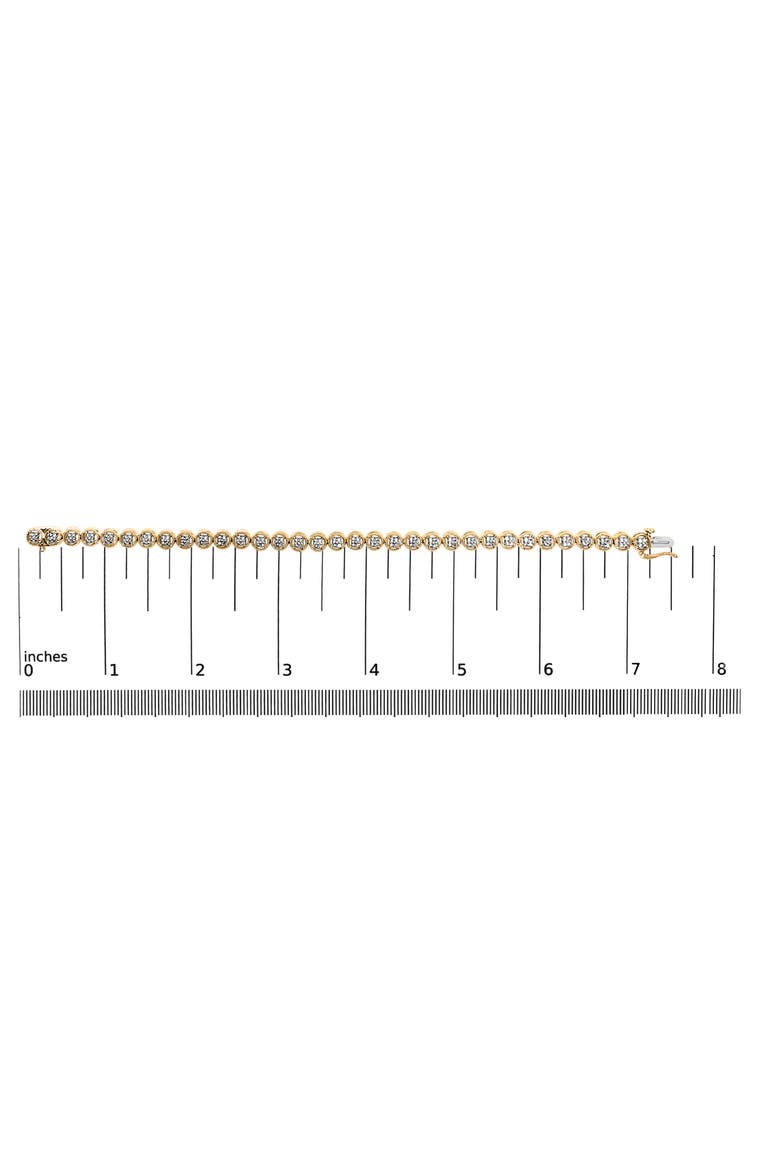 Silver 1/10 Cttw Diamond Open Circle Wheel Link Tennis Bracelet, Alternate, color, Yellow Gold over Silver