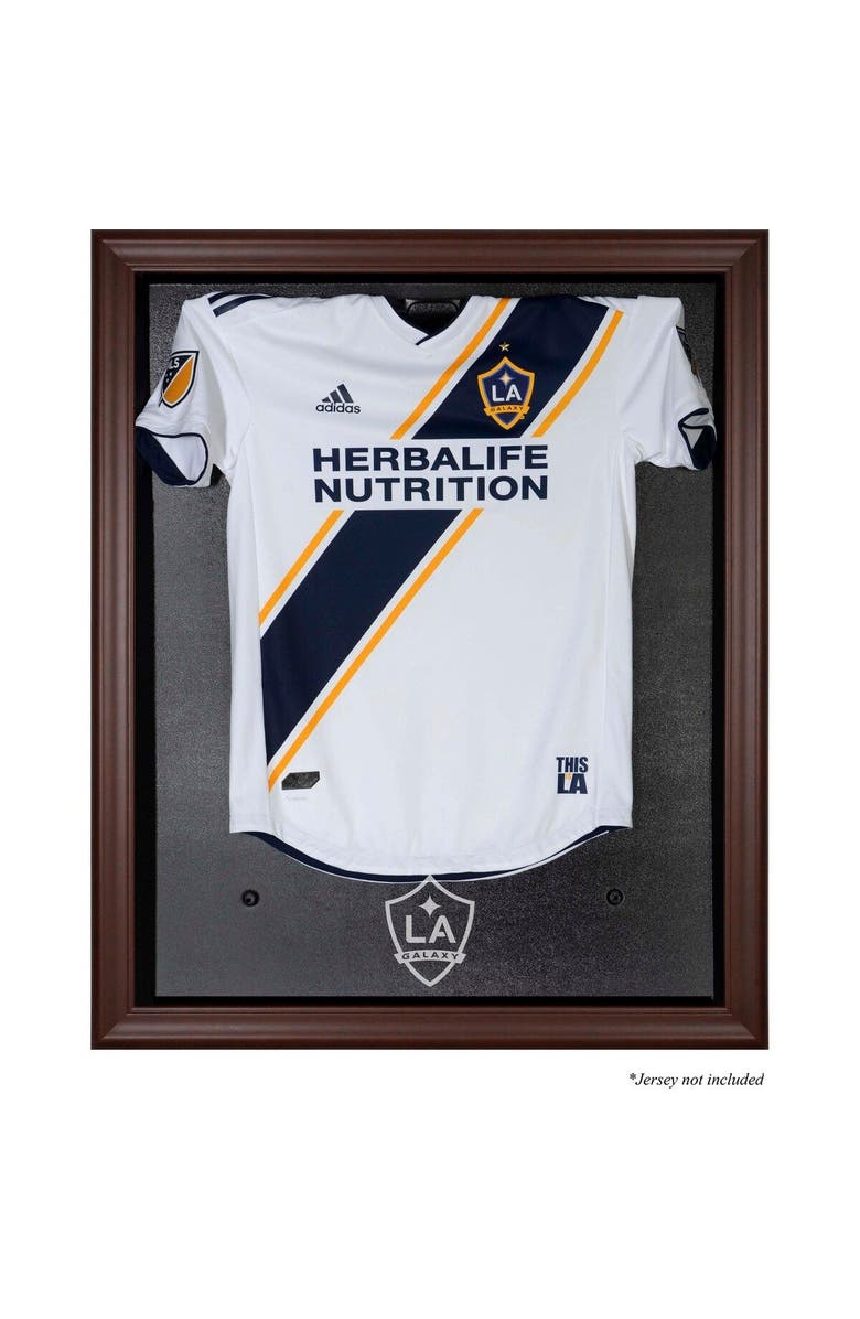 FANATICS AUTHENTIC LA Galaxy Framed Brown Team Logo Jersey Display Case, Main, color, 