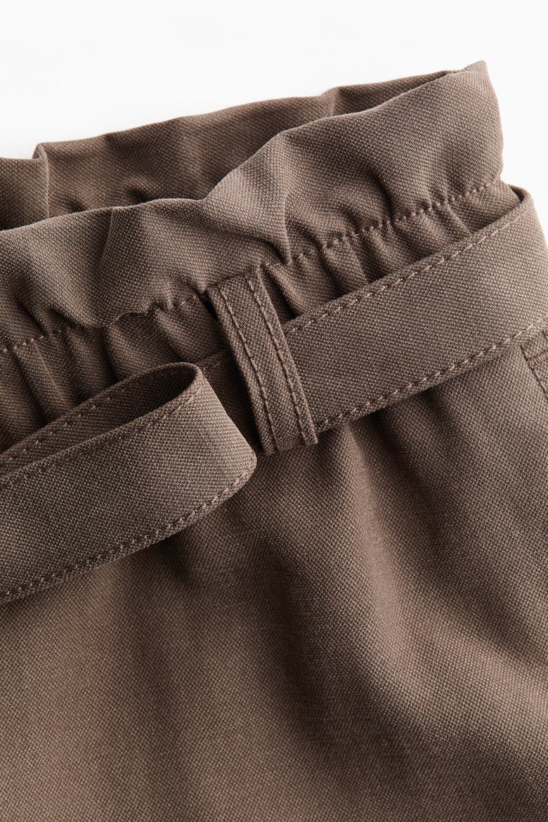 Tie-belt Barrel Trousers, Alternate, color, Dark taupe