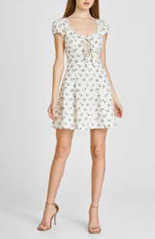 WAYF Cara Floral Linen Blend Minidress
