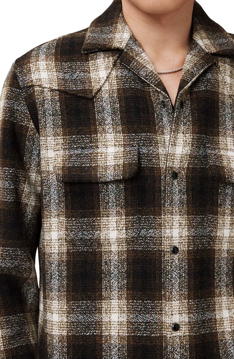 AllSaints Alvar Plaid Relaxed Button-Up Shirt, Alternate, color, Brown