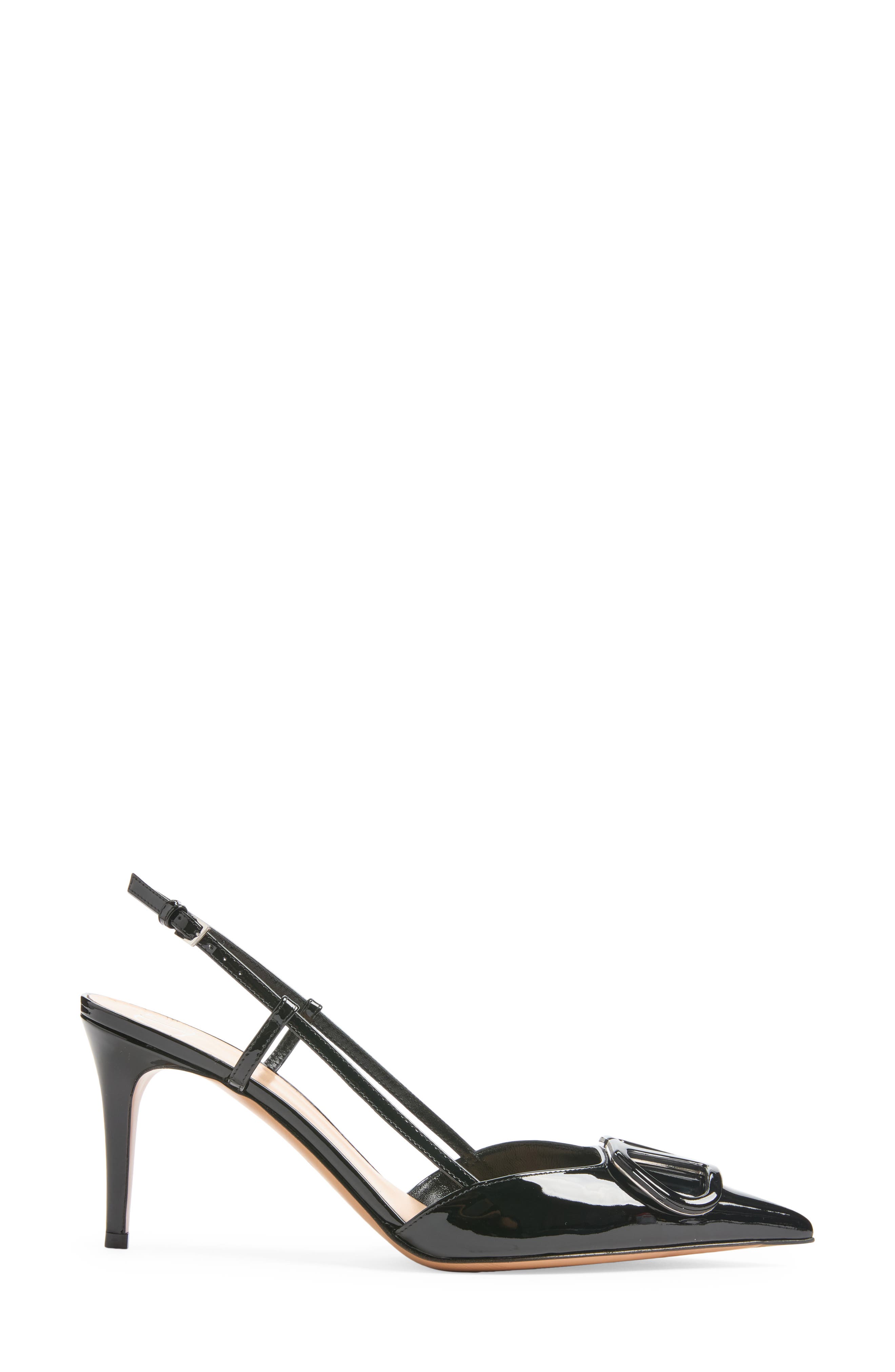 VLOGO Pointed Toe Slingback Pump, Alternate, color, BLACK