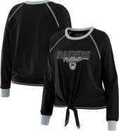 WEAR by Erin Andrews Women's WEAR by Erin Andrews Black Las Vegas Raiders Tie-Front Long Sleeve T-Shirt