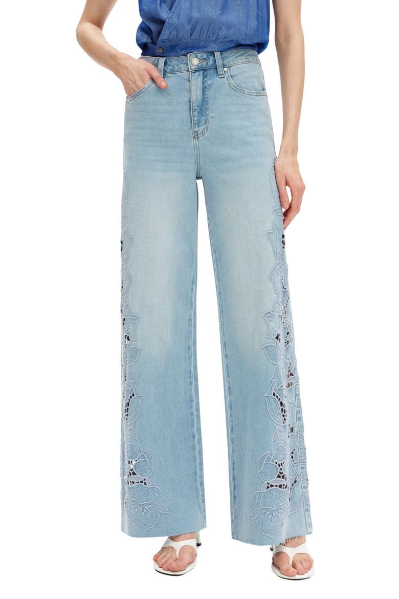High Waist Wide Leg jeans, Main, color, LIGHT BLUE