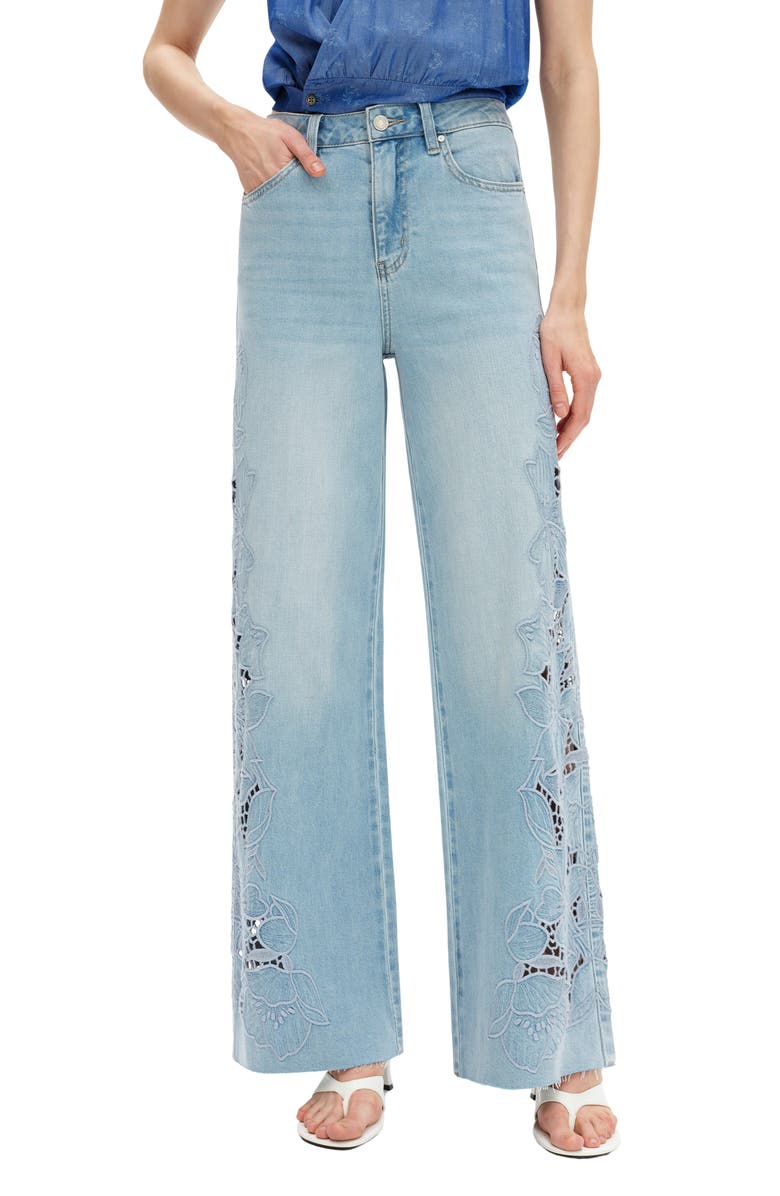 Bayeas High Waist Wide Leg jeans, Main, color, Light Blue