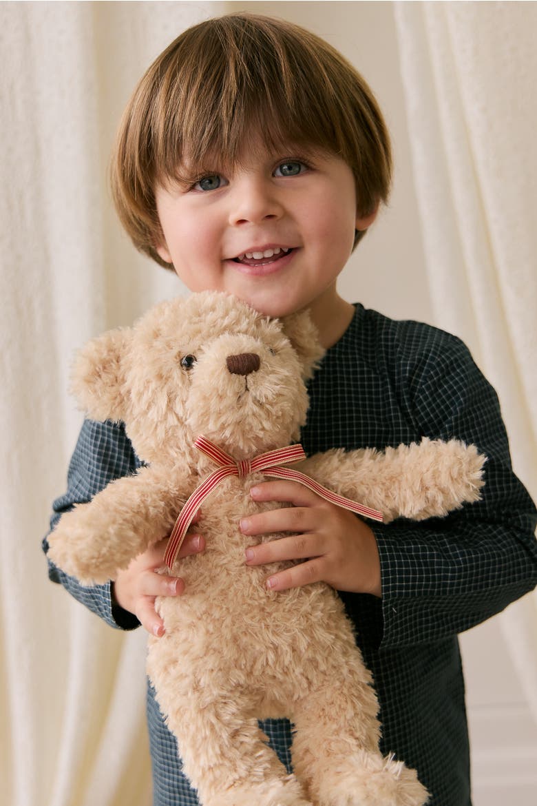 Arthur the Bear 14" with Ribbon Bow, Alternate, color, Red stripe ribbon bow