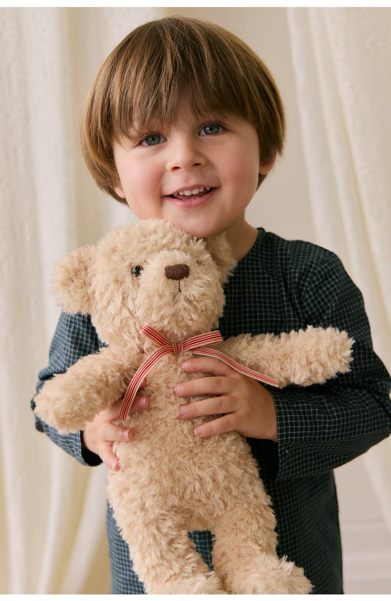 Snuggle Bunnies Stuffed Animal Arthur Bear with red ribbon bow, Alternate, color, Red Stripe Ribbon Bow