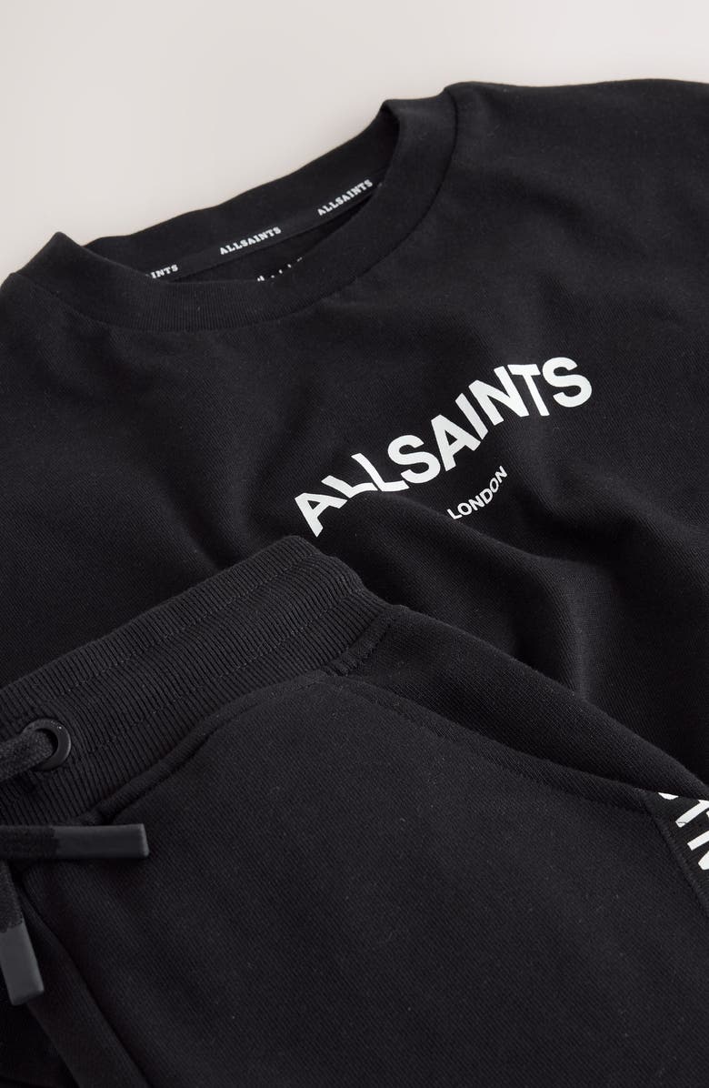 smALLSAINTS by ALLSAINTS Kids' Oversize Logo Tape Cotton T-Shirt & Shorts Set, Alternate, color, Black