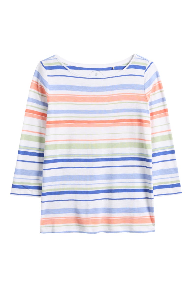 Ashby Isles Coastal Cool Stripe Cotton Top, Main, color, BRIGHT PEACH