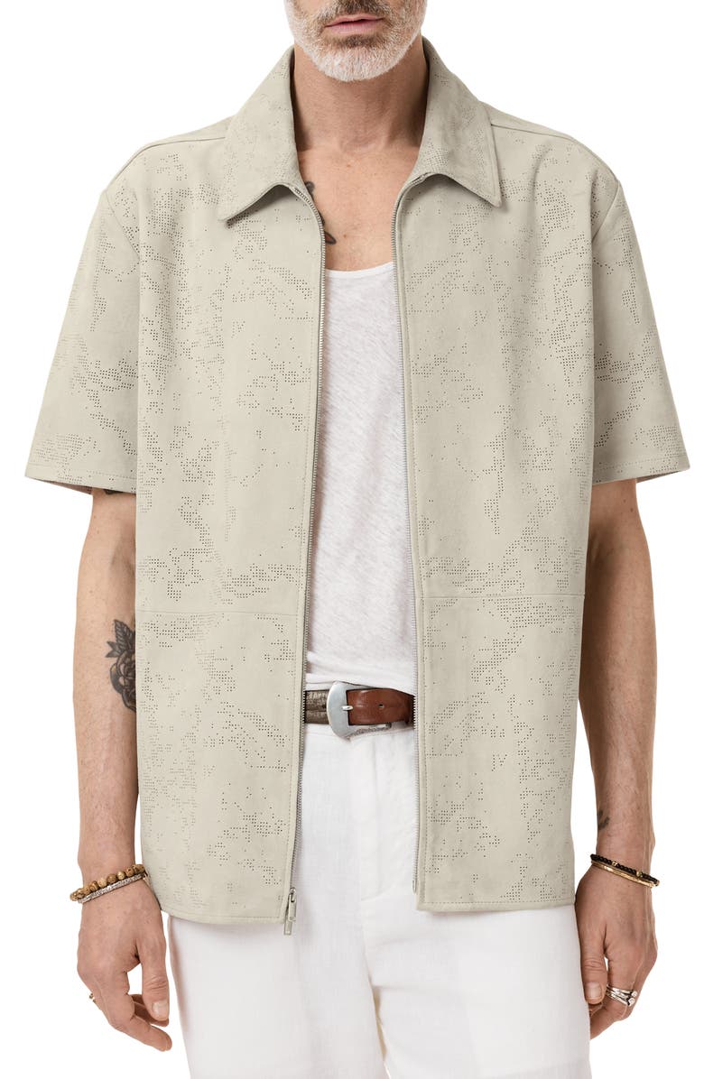 John Varvatos Wade Suede Zip Shirt jacket, Alternate, color,