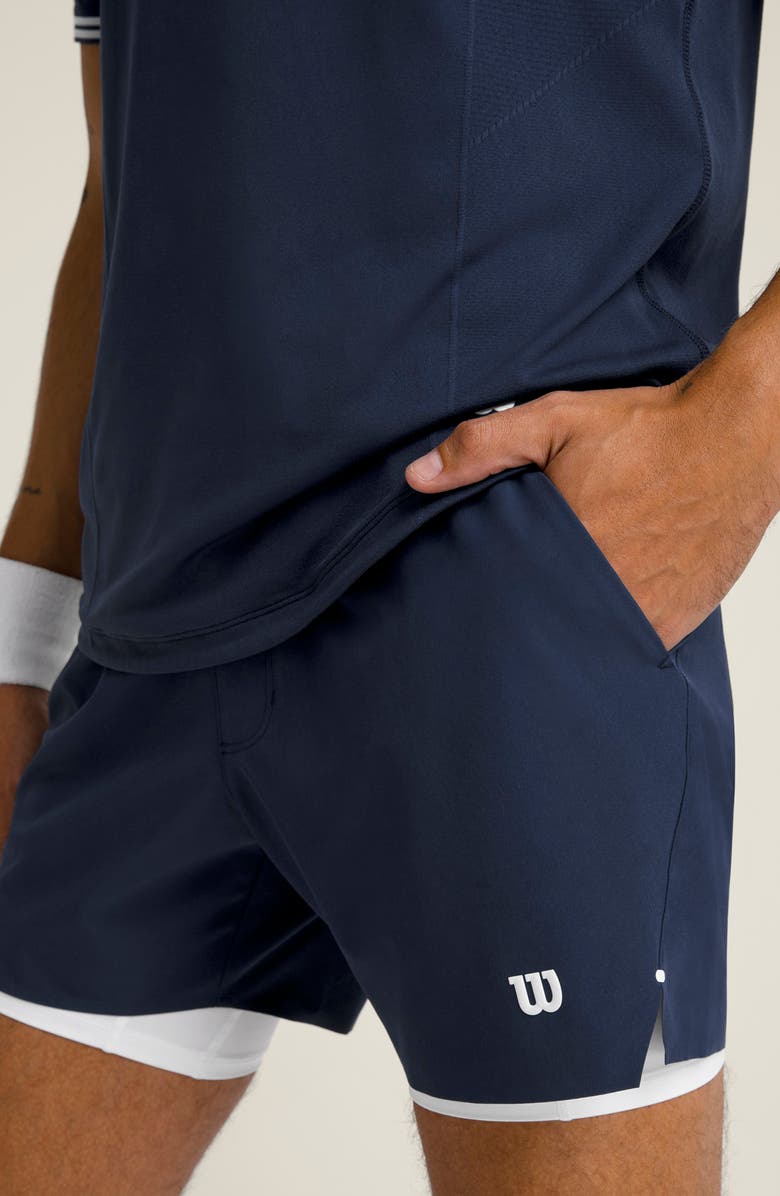 WILSON Tournament V2 Tennis Shorts, Alternate, color, Classic Navy