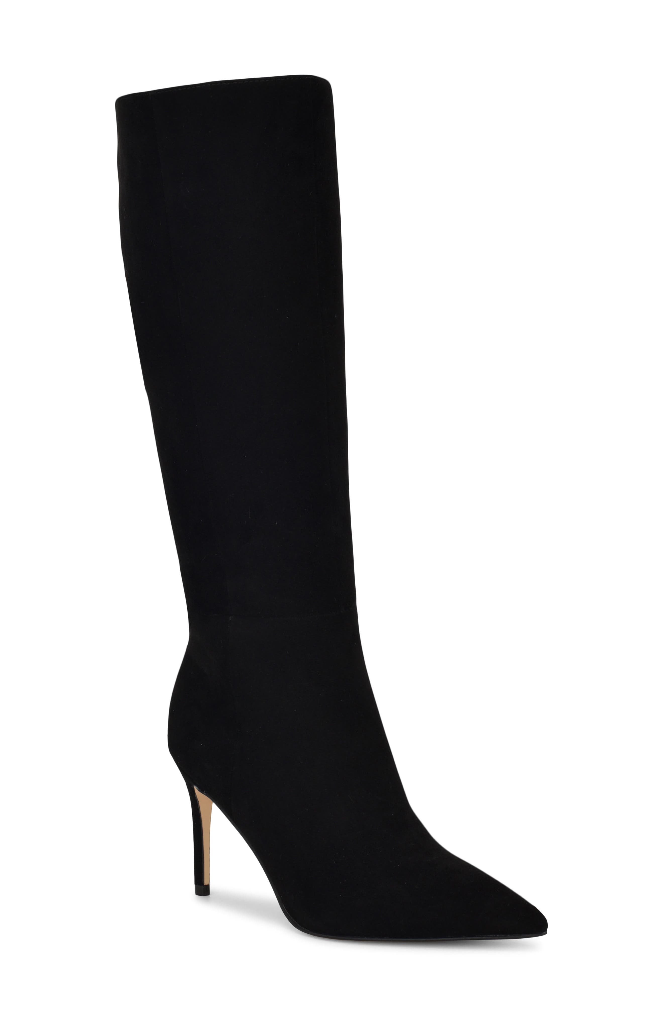 Nine West Cook Pointed Toe Knee High Boot, Main, color, Black Suede