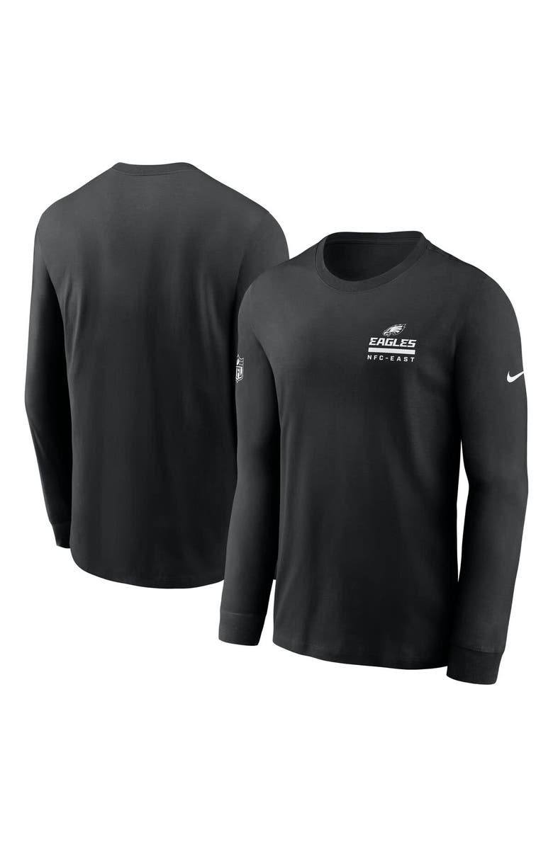 Nike Men's Nike Black Philadelphia Eagles Sideline Performance Long Sleeve T-Shirt, Main, color, Black