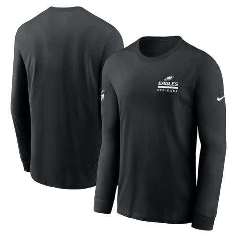 Men's Nike Black Philadelphia Eagles Sideline Performance Long Sleeve T-Shirt