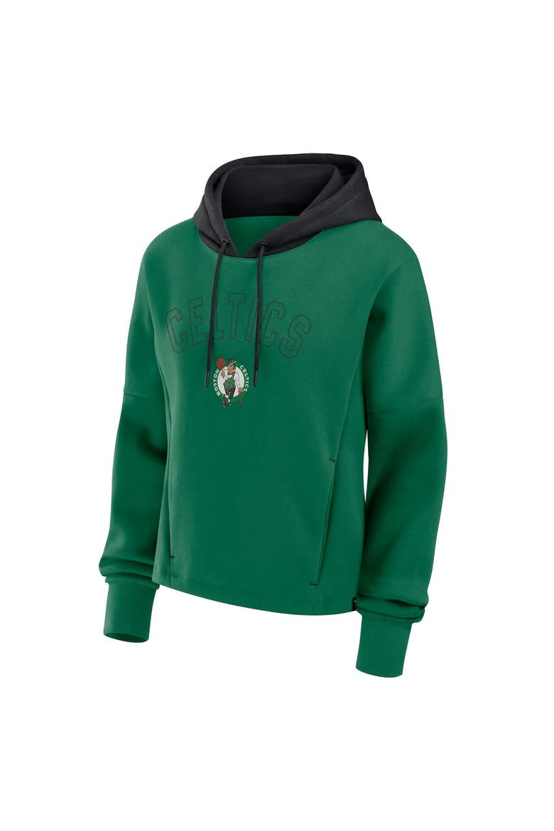 Women's Fanatics  Kelly Green Boston Celtics Post Up Boxy Pullover Hoodie, Alternate, color, Kelly Green