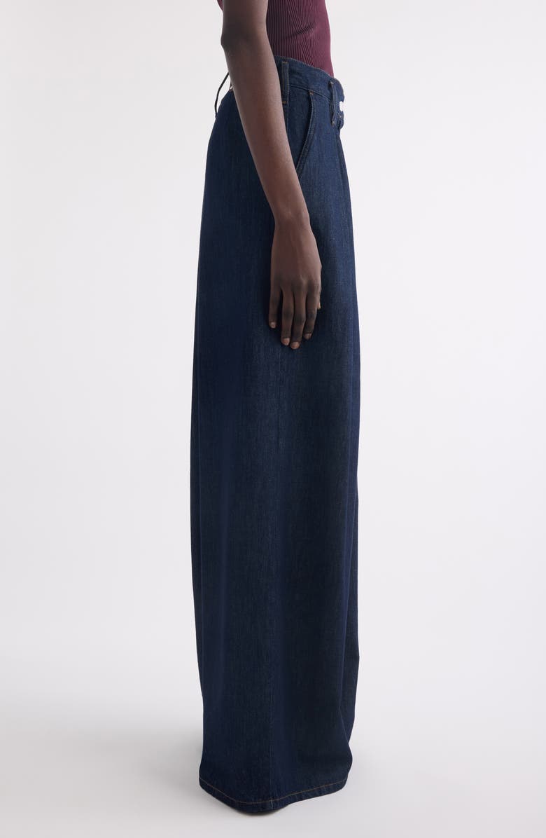 Dries Van Noten Pamplona Pleated Denim Pants, Alternate, color, Indigo