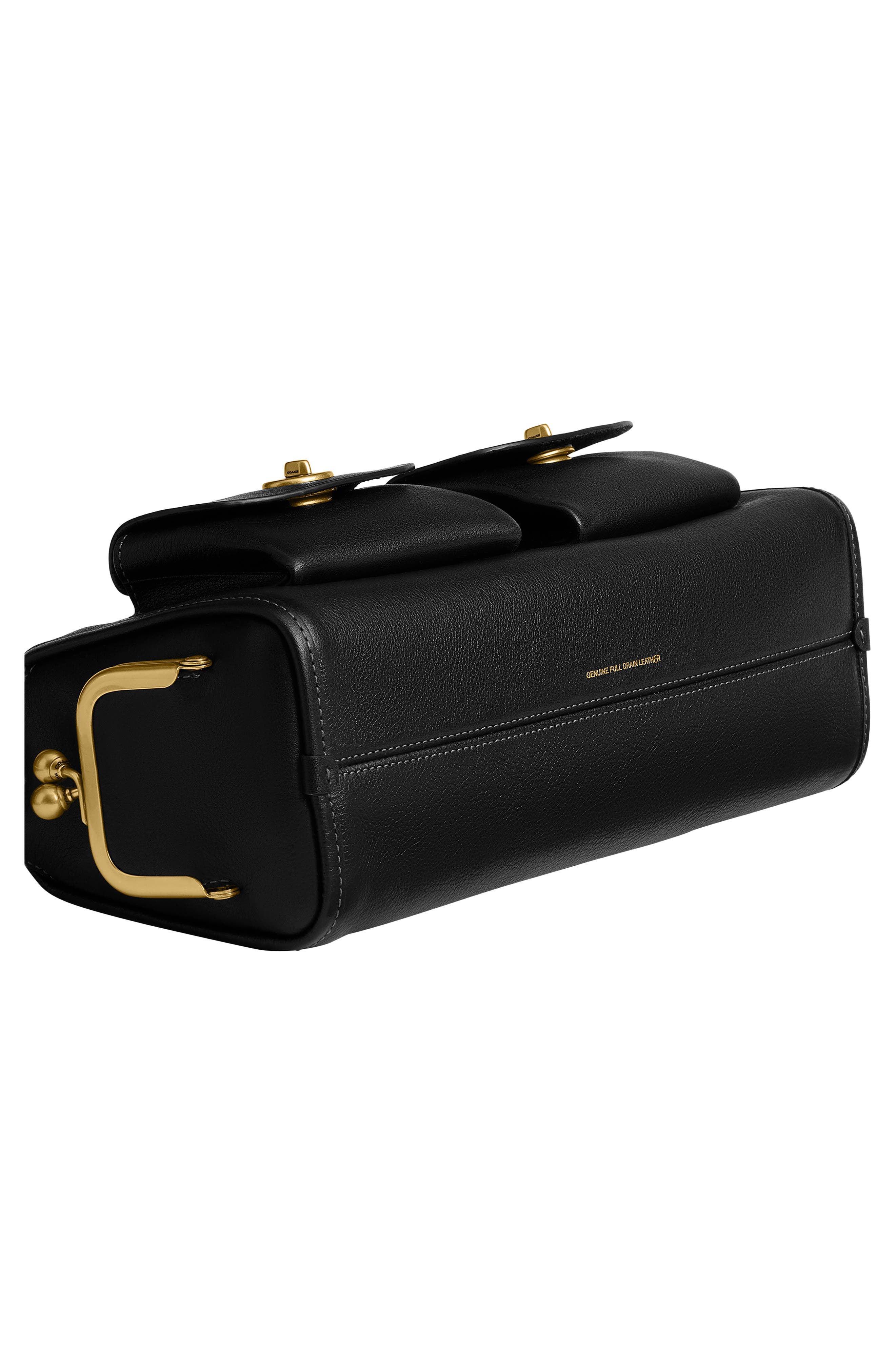 The Coach Originals Turnlock Haversack Leather Bag 27, Alternate, color, B4/ BLACK