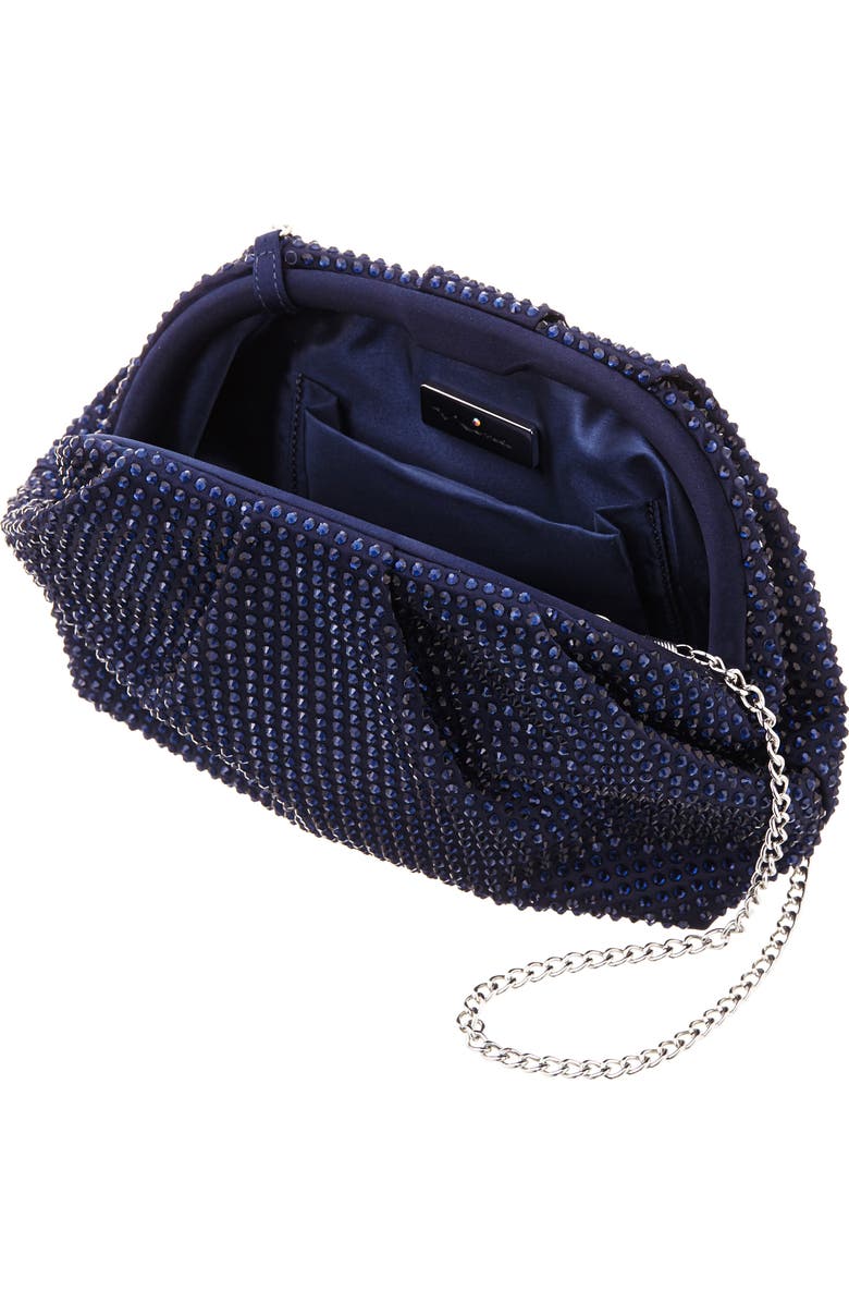 Nina Crystal Frame Satchel, Alternate, color, Navy Multi