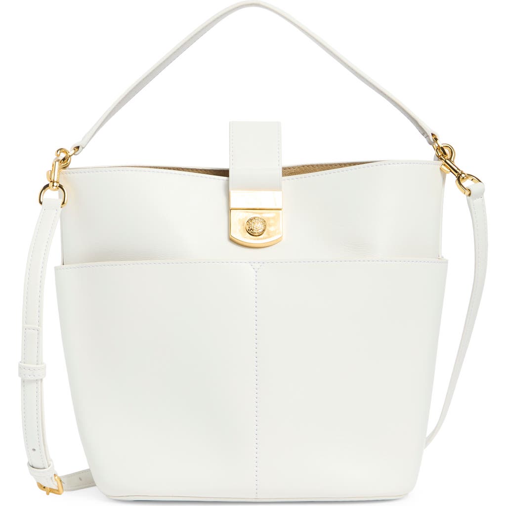 Veronica Beard The Crest Lock Leather Bucket Bag