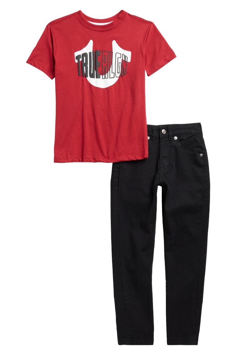 Kids' Logo Graphic T-Shirt & Jeans Set, Main, color, RDDAL