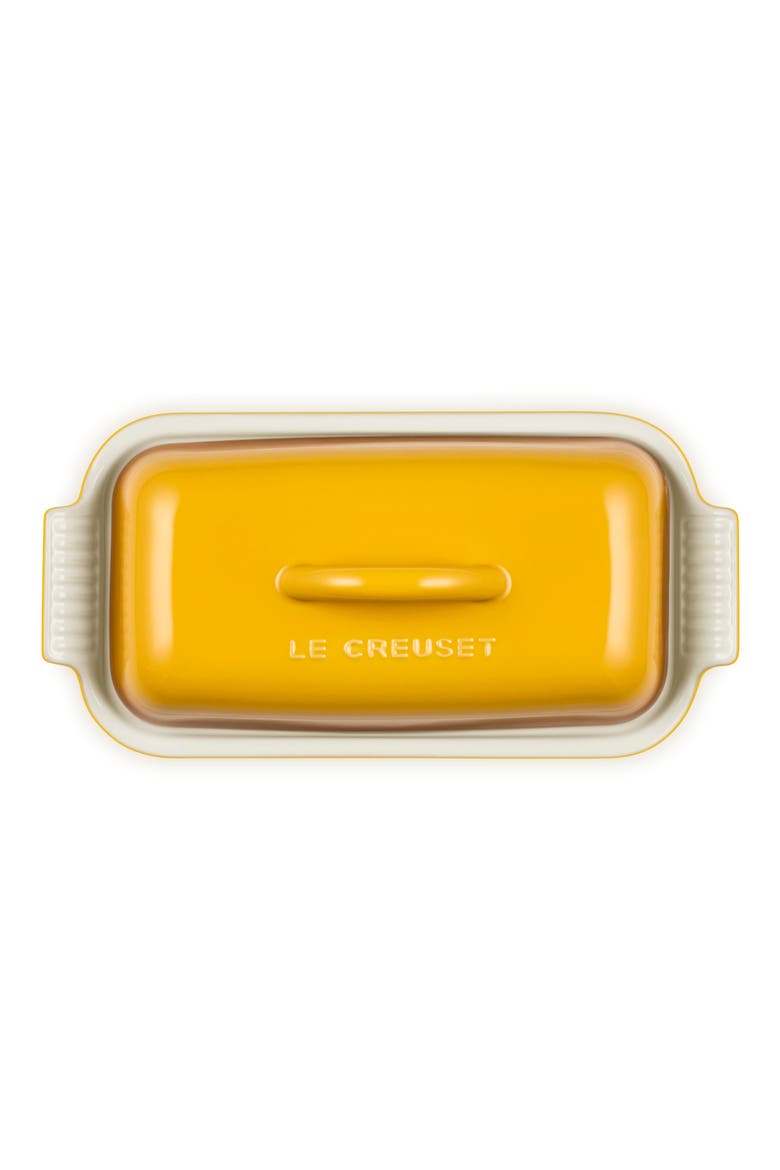 Heritage Stoneware Butter Dish, Alternate, color, NECTAR