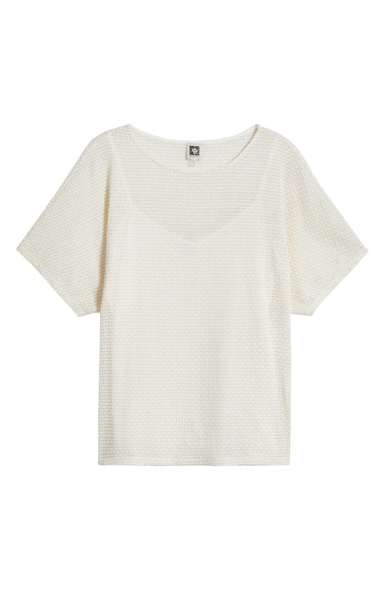 Anne Klein Metallic Stitch Boat Neck Top, Alternate, color,