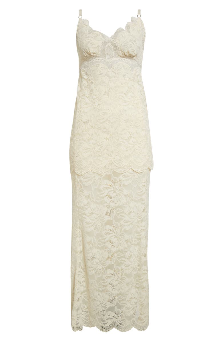Rabanne Lace Slipdress, Alternate, color, Ivory