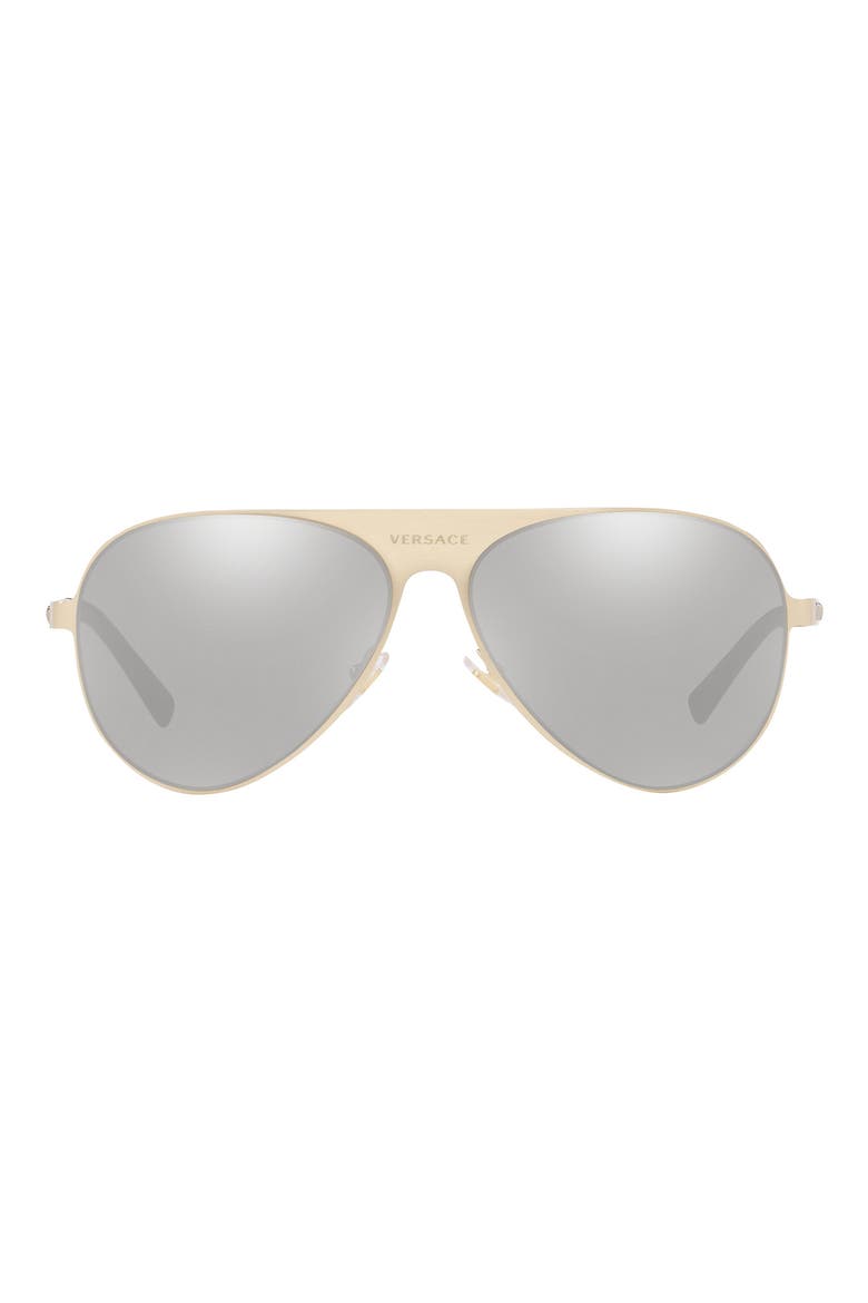 59mm Polarized Aviator Sunglasses, Main, color, GREY SILVER/ YELLOW GOLD