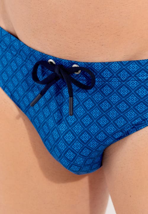 Hom Hendaye Swim Mini Briefs In Blue Print