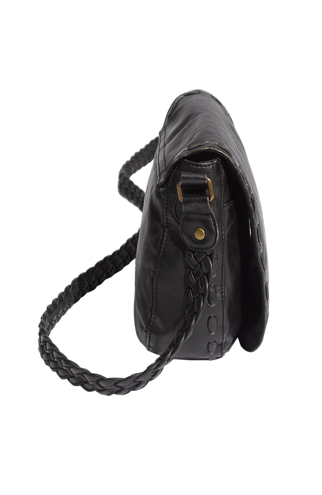 Braided Strap Crossbody Bag, Alternate, color, BLACK