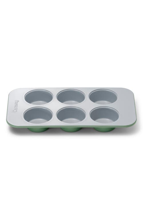 Caraway 6-cup Nonstick Ceramic Muffin Pan In Green