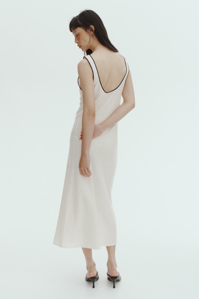 Linen-blend Slip Dress, Alternate, color, White