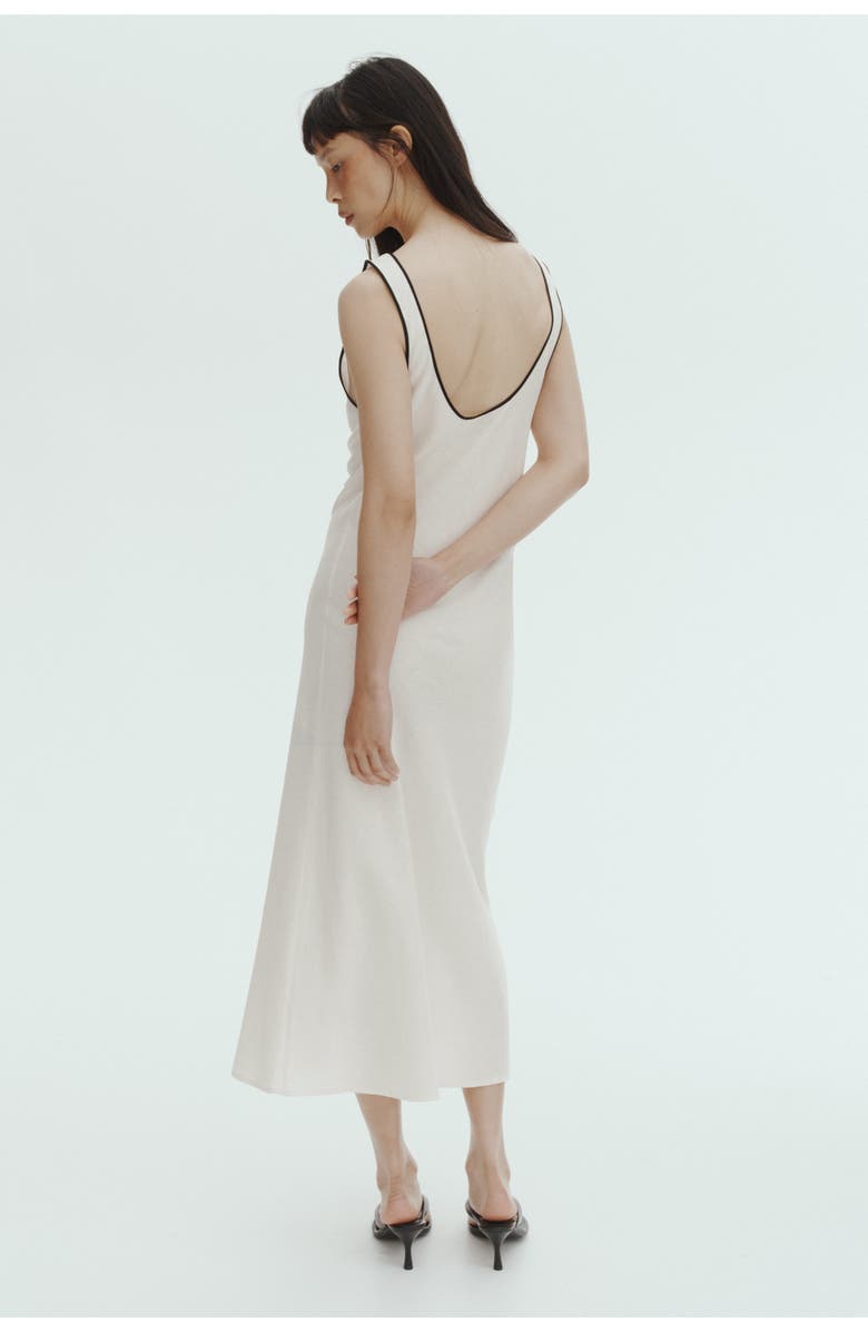 H&M Linen-blend Slip Dress, Alternate, color, White