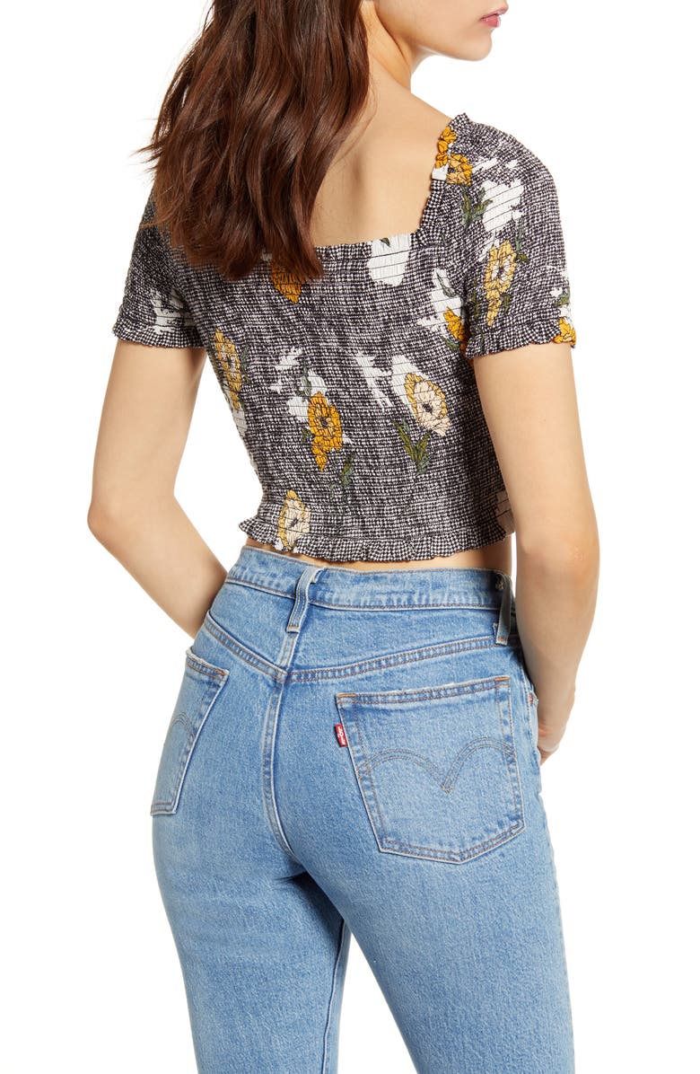 ASTR the Label Smocked Crop Top, Alternate, color, 