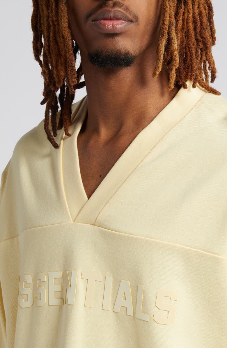 Fear of God Essentials Football Oversize V-Neck Graphic T-Shirt, Alternate, color, 