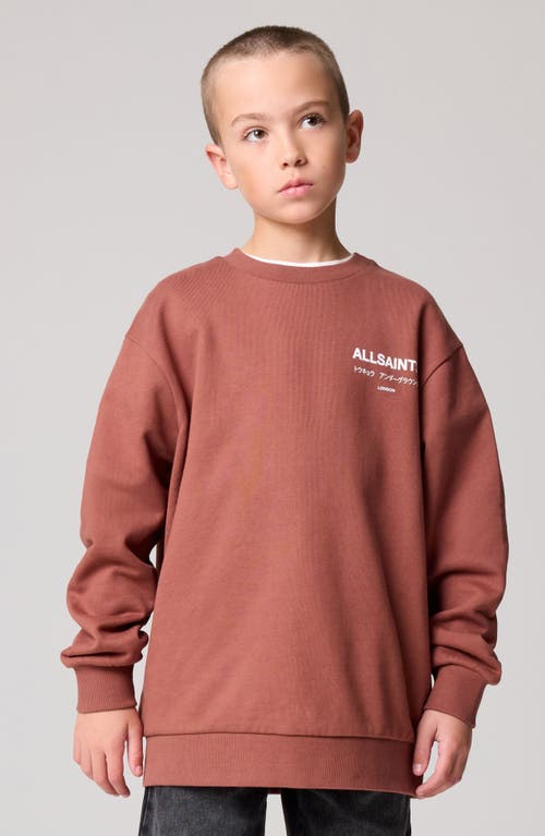 Smallsaints By Allsaints Kids' Oversize Underground Logo Crewneck Sweatshirt In Red