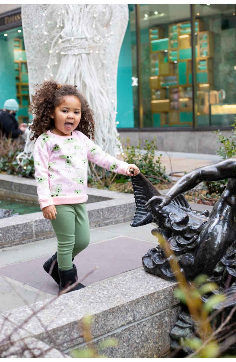 Star Wars Baby Yoda The Mandalorian Sweatshirt & Leggings Set, Alternate, color, Pink/Green