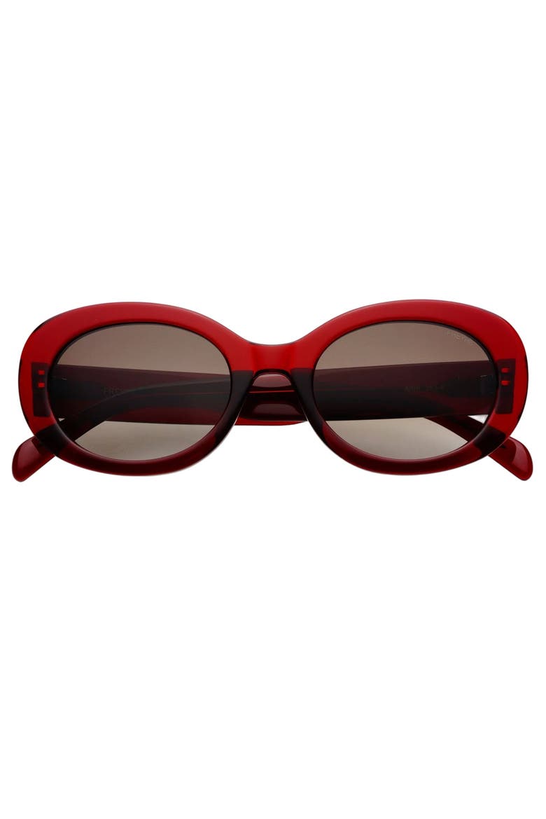 Aria Oval Sunglasses, Main, color, Dark Cherry