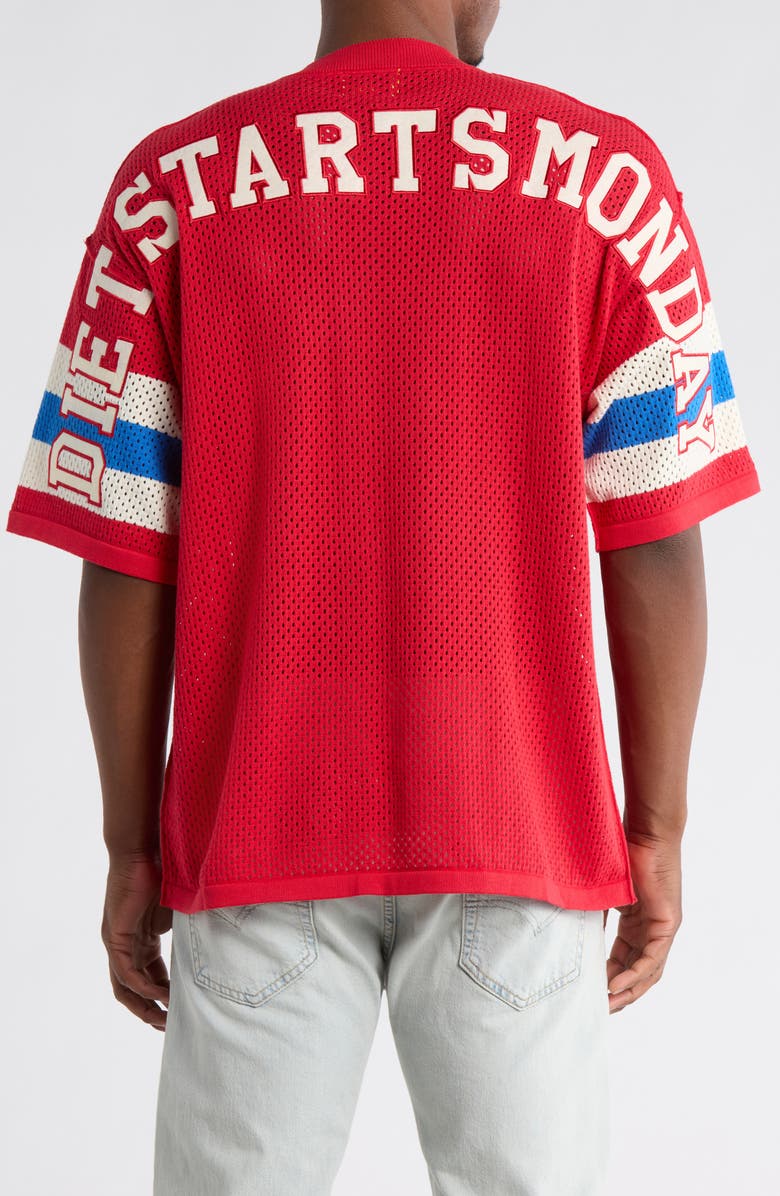 DIET STARTS MONDAY Mesh Knit Jersey, Alternate, color, Red