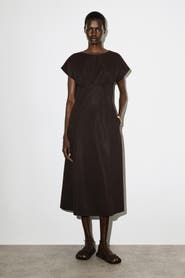 COS Sculpted Gathered Jersey Midi Dress