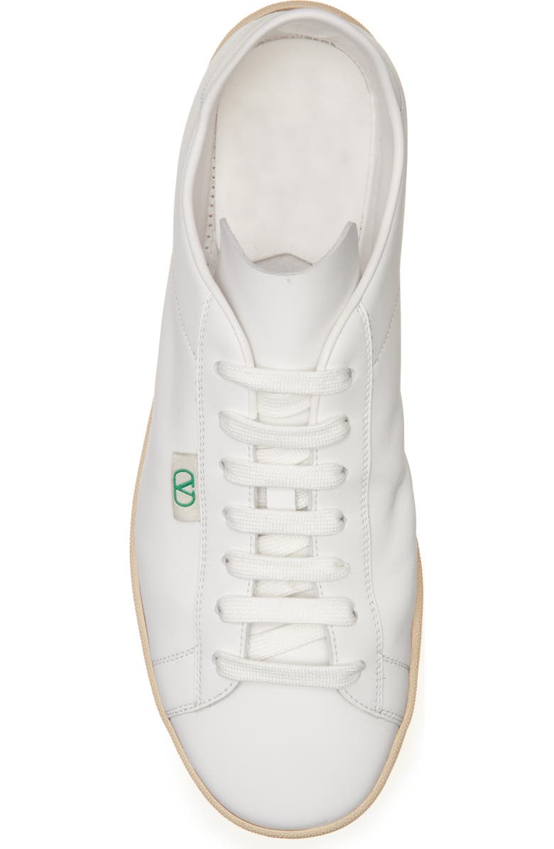 Valentino Garavani Calfskin Leather Sneaker, Alternate, color, Bianco/ Green Briar/ Bianco
