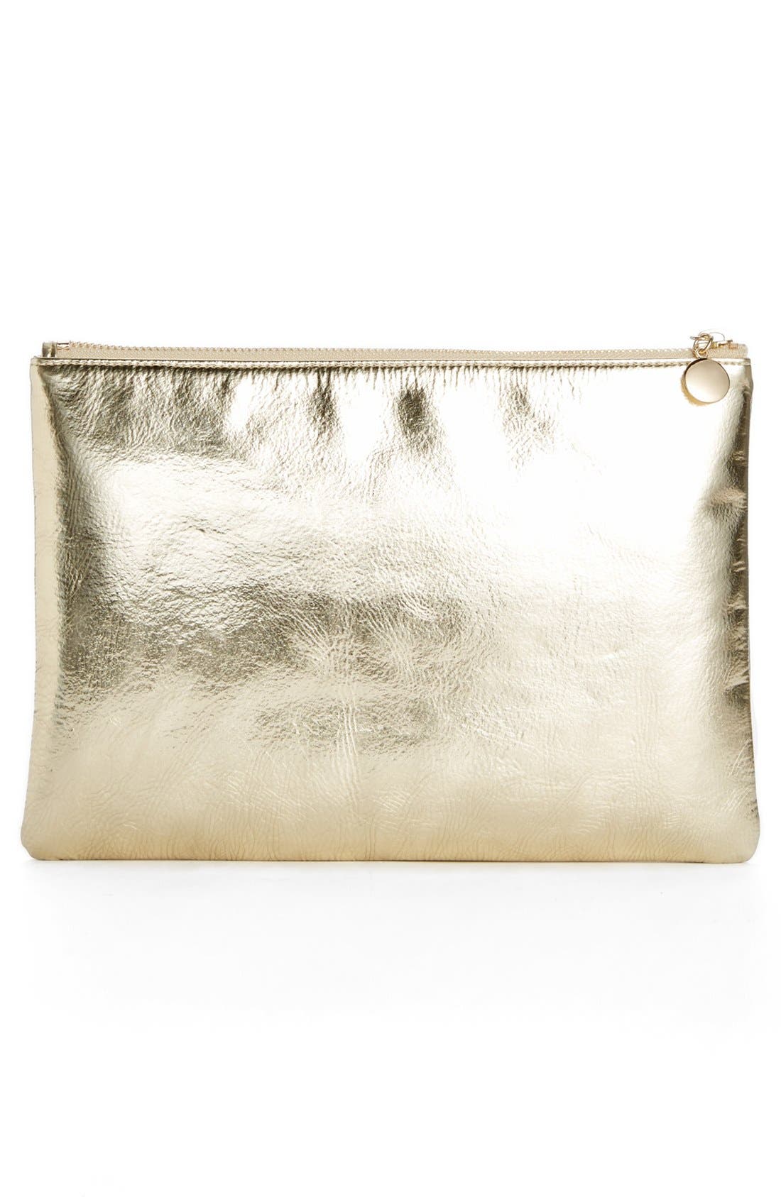 Leather Clutch, Alternate, color, GOLD/ DEFINITION