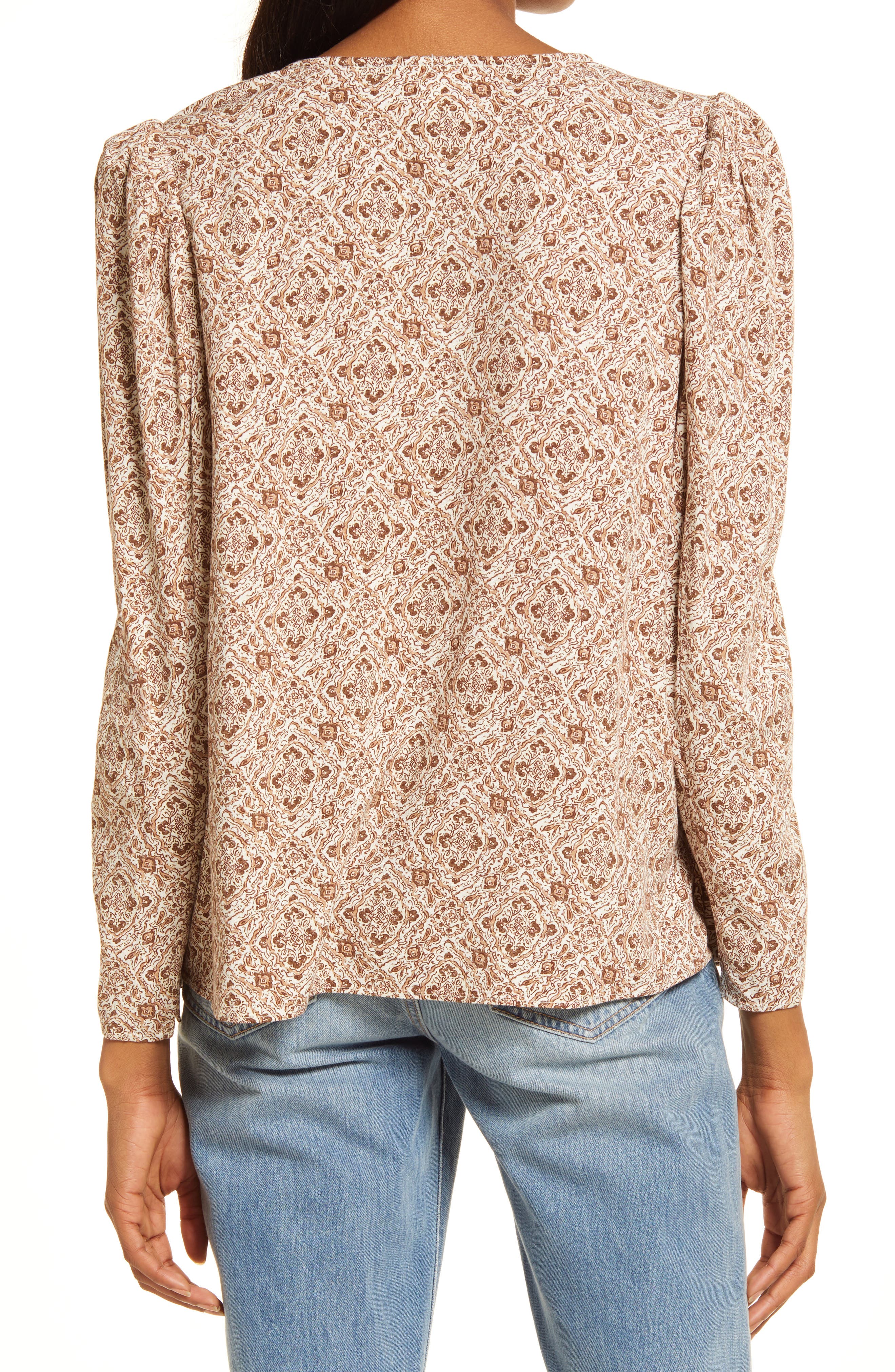 Floral Puff Shoulder Top - image 2