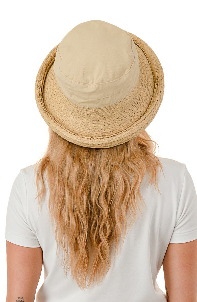 Nicole Miller Rolled Bucket Hat, Alternate, color, Natural