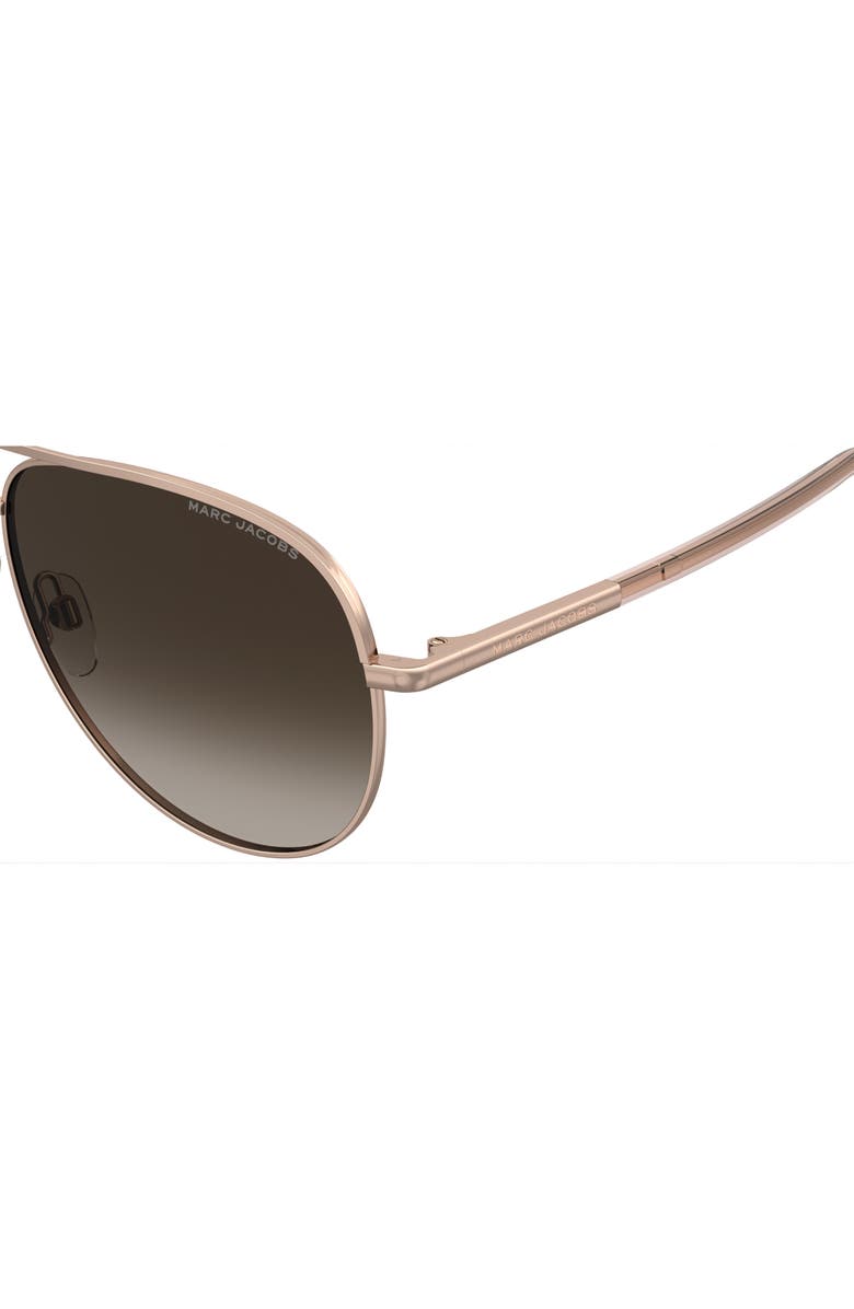 Marc Jacobs 61mm Gradient Pilot Sunglasses, Alternate, color, Gold Copper/ Brown Sf