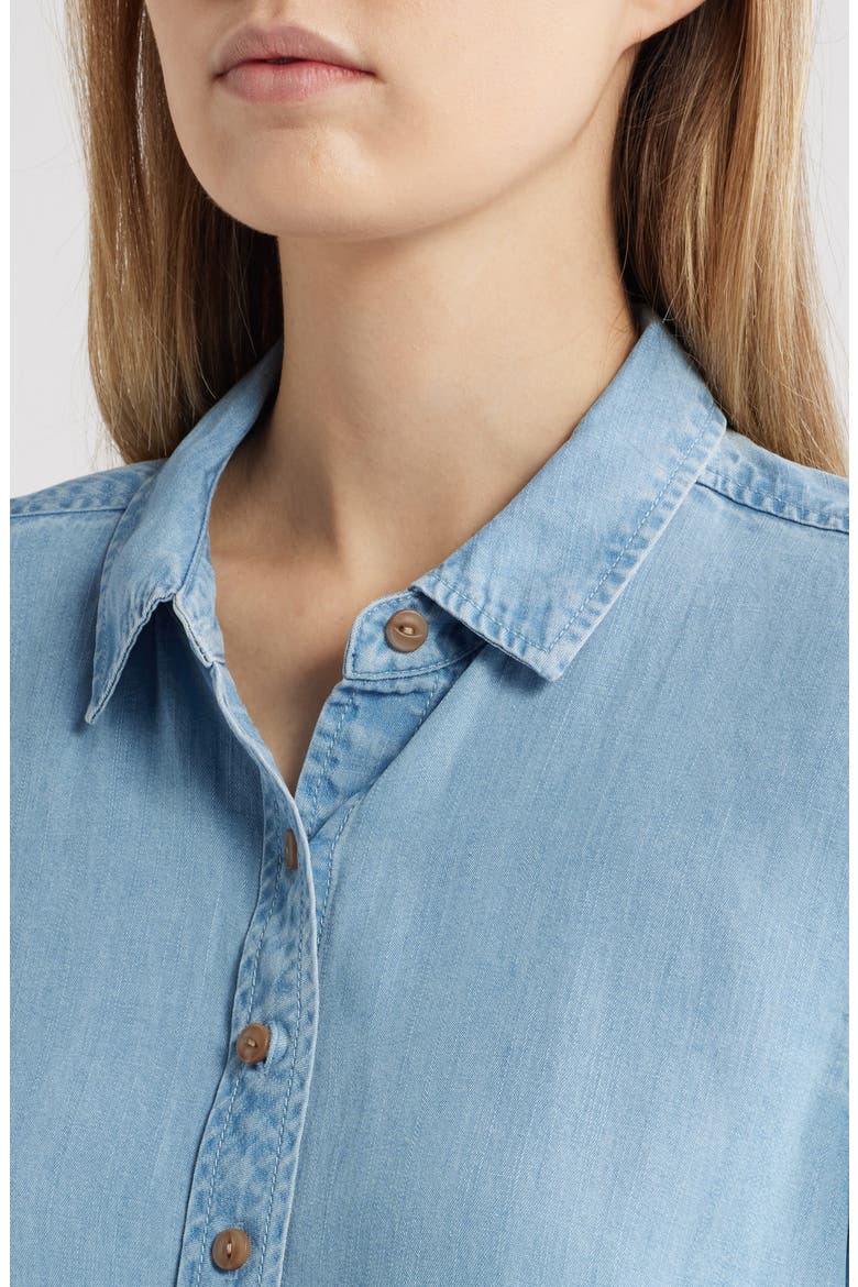 Olei Chambray Button-Up Shirt, Alternate, color, LT INDIGO WASH